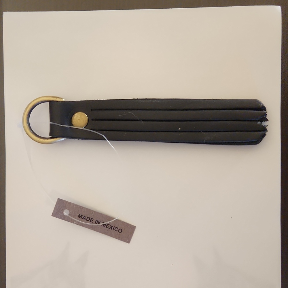 Portland Leather Goods Black Tassel Keychain